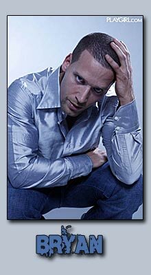 hunk Bryan Seth poses next to an ice wall